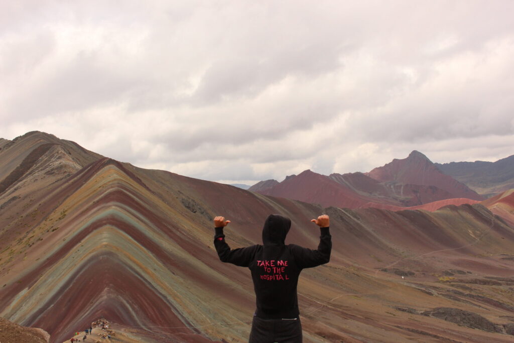 vinicunca rainbow mountain in January