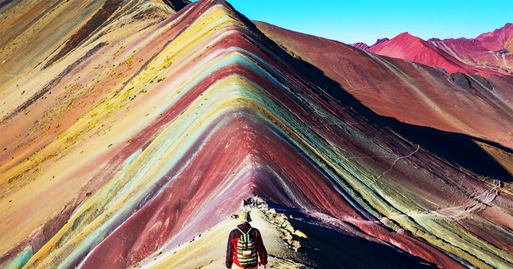 Vinicunca rainbow mountain in June